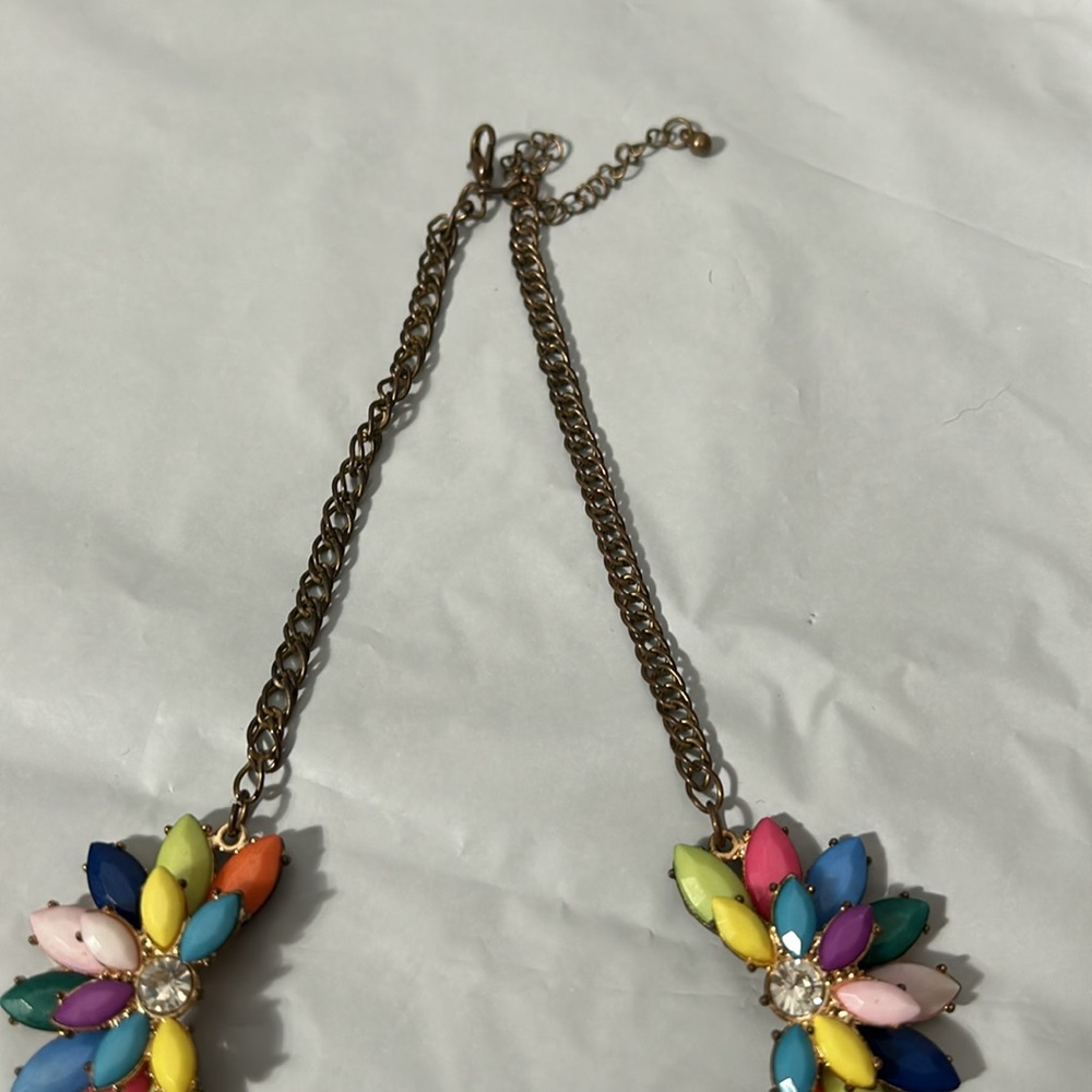 Statement Necklace Multicolor With Rhinestones - image 7